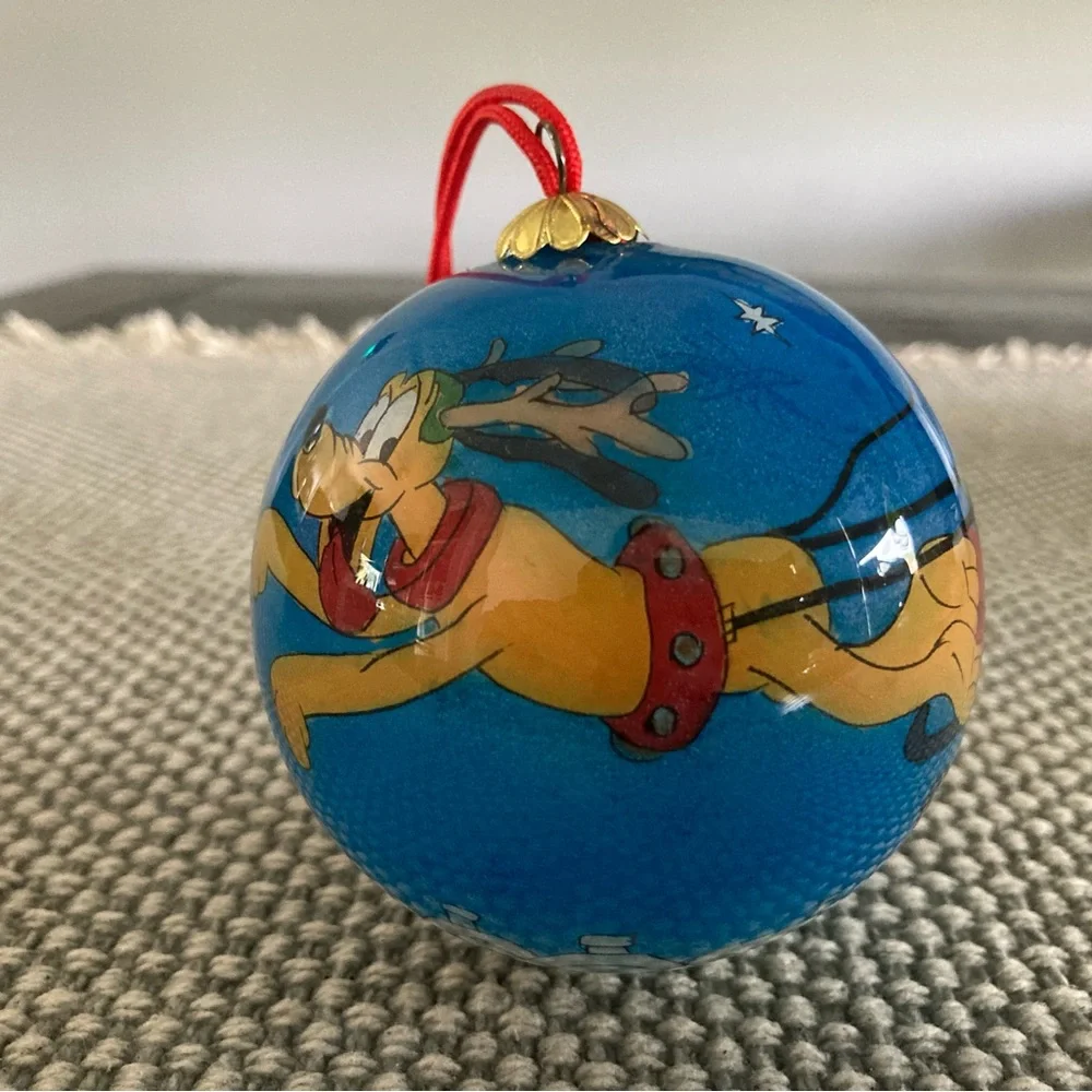 Vintage Disney Park hand blown/hand painted glass Mickey ornament.